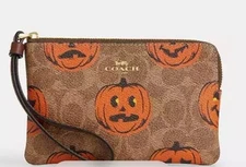 Coach Halloween Corner Zip Wristlet