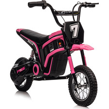 Kids Electric Motorcycle with Rear Suspension 18.3" Seat Height, 135LBS Capacity