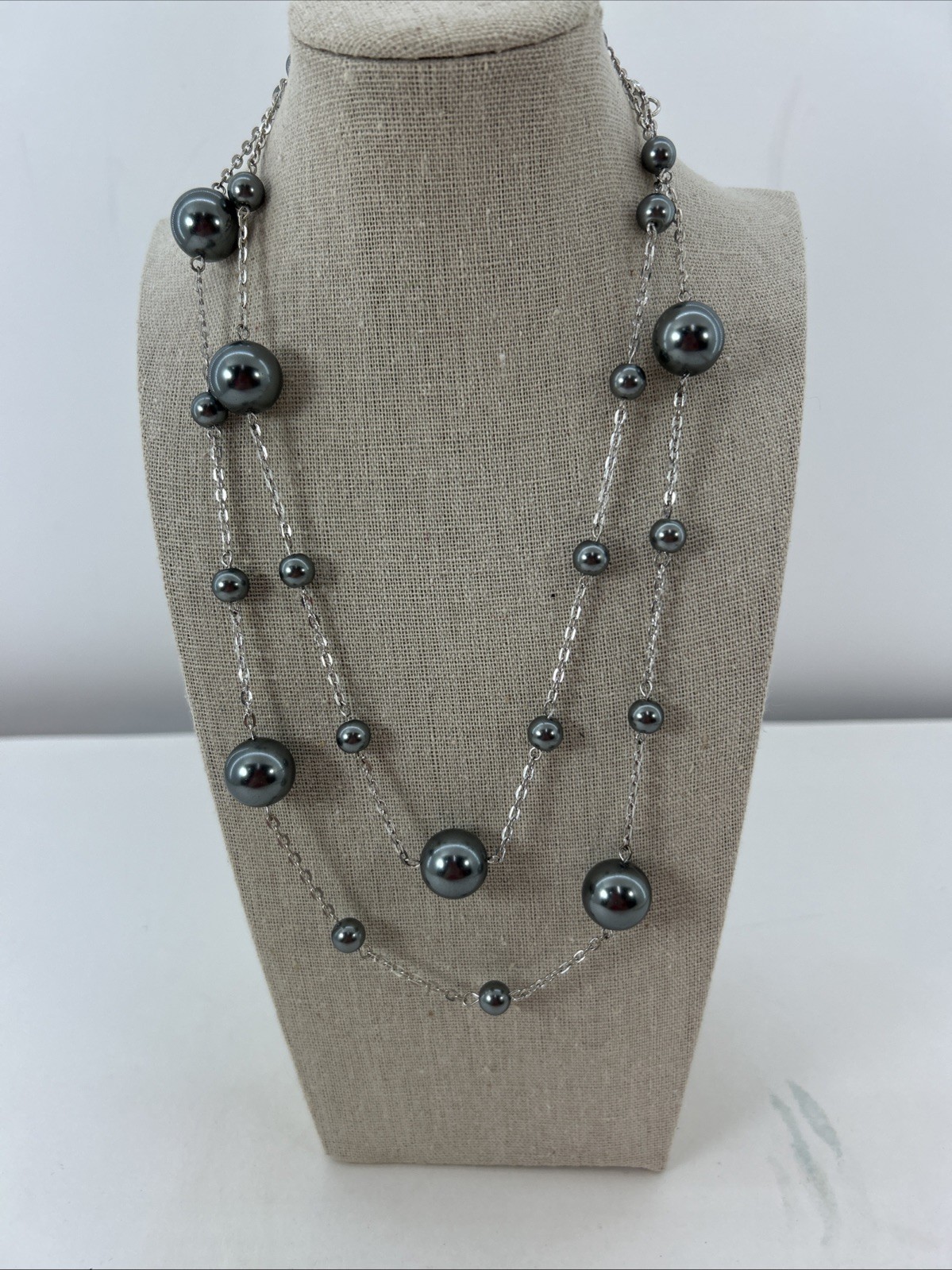 42” Silver Adjustable Necklace EUC - image 2