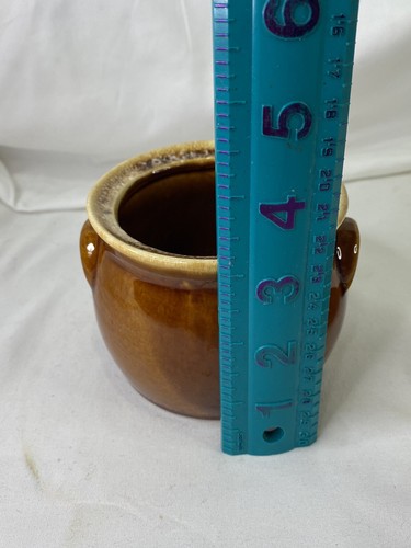 Vintage Hull USA Oven Proof Pottery Brown Drip Glaze Sugar Bowl/ Bean Pot w/Lid - Picture 10 of 12