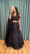 Stunning Net Fabric Lehenga Choli With Black Dupatta For Traditional Wear