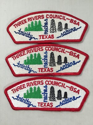 Lot of 3 Three Rivers Council red BSA CSP Patch | eBay