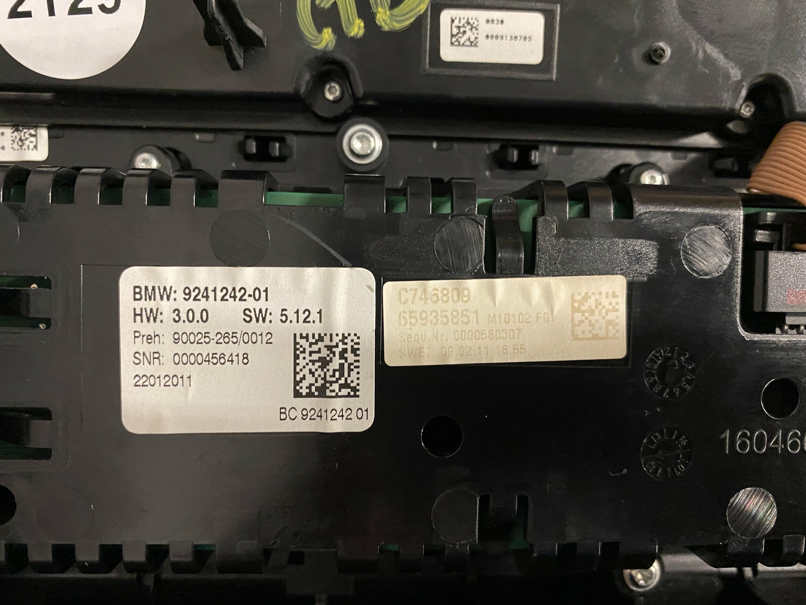 BMW 5 Series F10 Radio AC Control Panel 9290742 9328425 9230049  