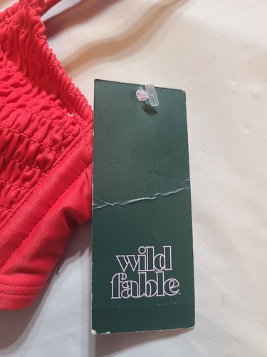Women's Smocked Bralette Bikini Top - Wild Fable Red Size XXS - Picture 3 of 6