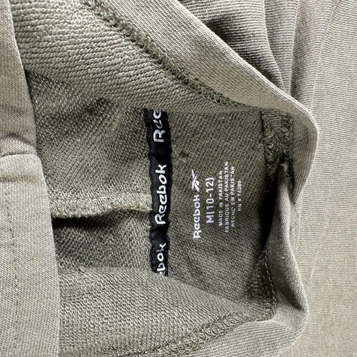 Reebok Jacket Youth Medium Long Sleeve Green Military Hoodie Athletic Sweater - Picture 7 of 11