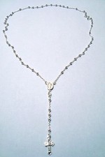 925 STERLING SILVER ITALIAN ROSARY 3MM- 24" / ROSARIO DE PLATA ESTERLINA- 24" 