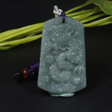 Certified Green 100 Natural A Jade Jadeite Fine Pendant Dragon 63143