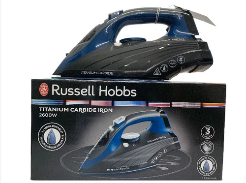 RUSSELL HOBBS Titanium Carbide Self Cleaning Steam Iron 2600W Blue & Grey 27090