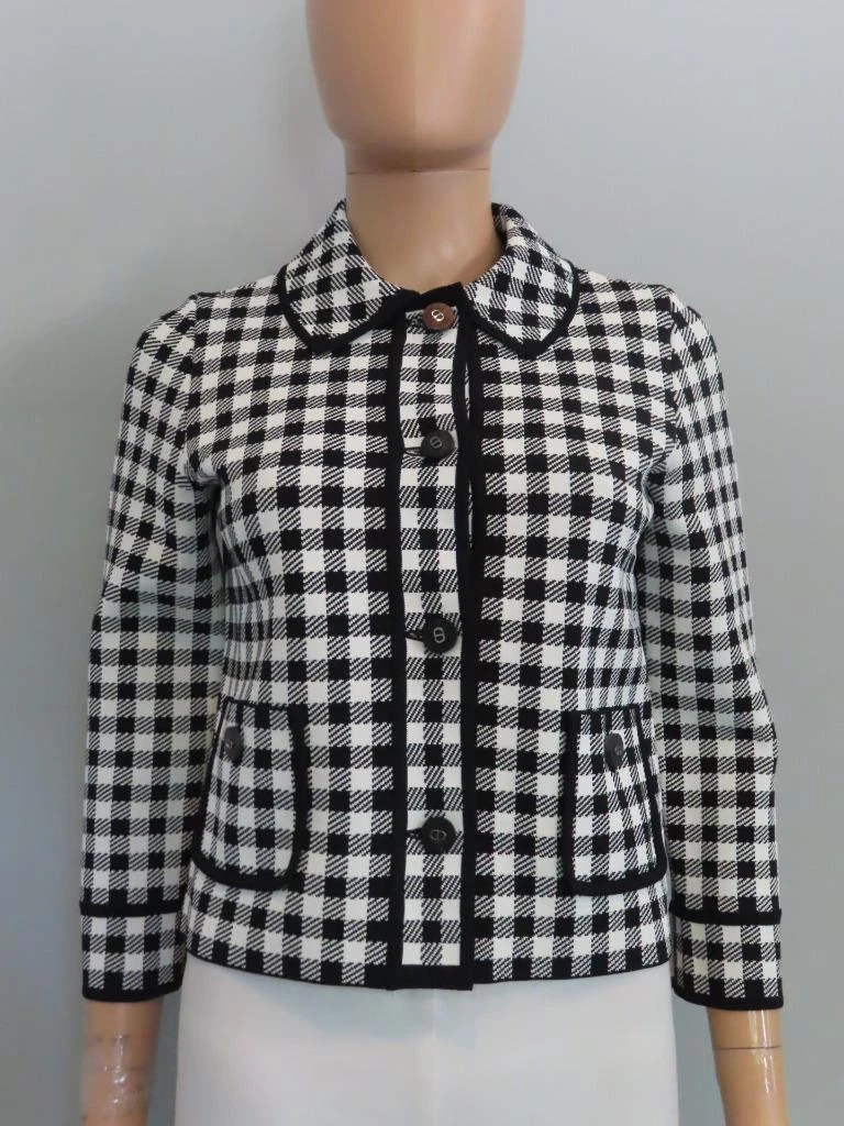 Giacca Slv Nuova Senza Etichette Christian Dior Nero Bianco Check 3 4 F 34 US 2