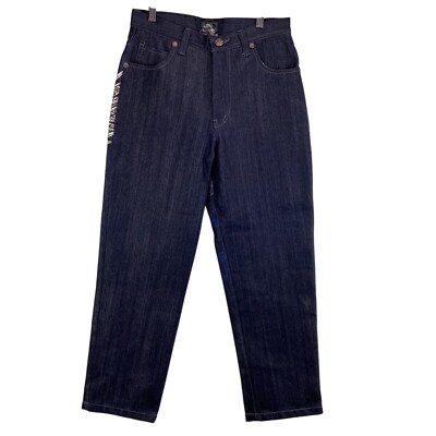 Raw Blue Premium Y2K Dark Denim Jeans Size 16 Womens Vintage Baggy