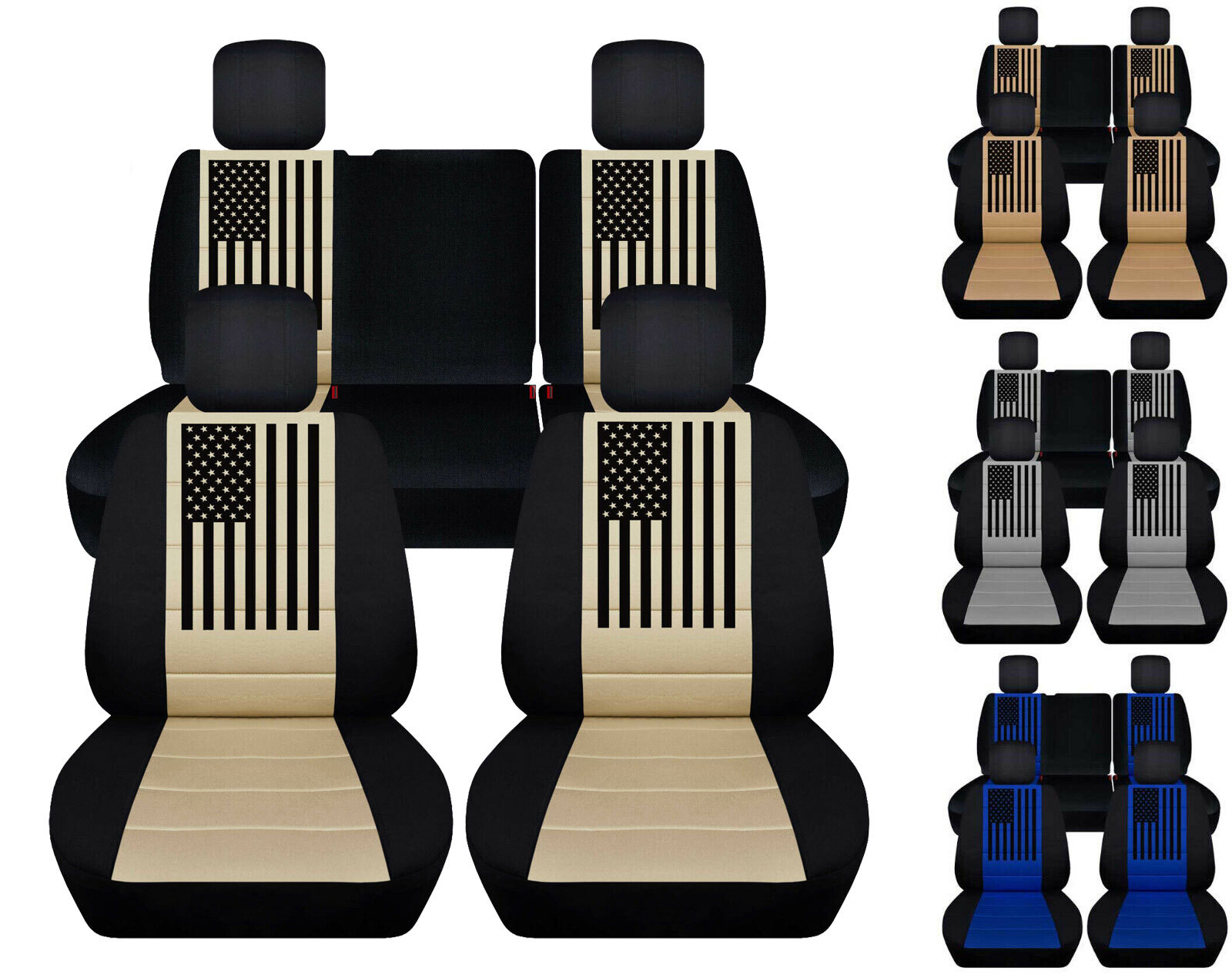Fits 2007 to 2018 Jeep Wrangler JK 2 Door American Flag Jeep Seat