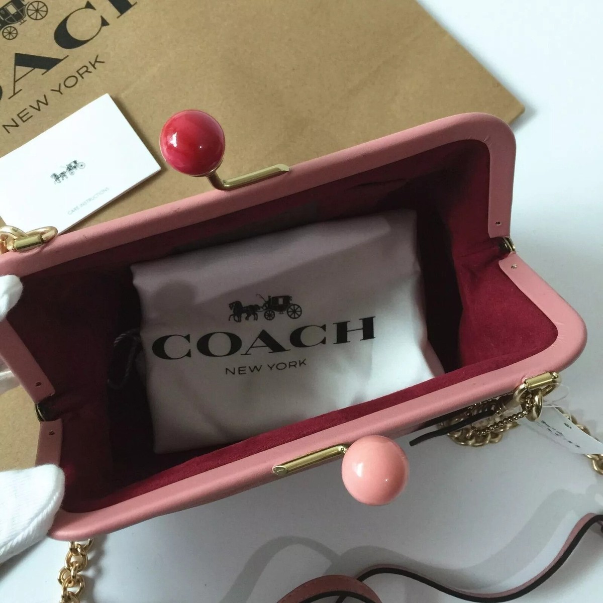 COACH Nora Crossbody Shoulder Bag Signature Canvas Pink C1452