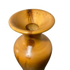 Spinning Aspen Studio Handcrafted House Art D cor Wooden Vase 11" Tall