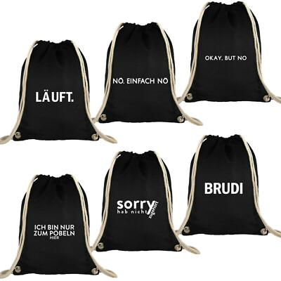 Premium Turnbeutel Gymsack Sportbeutel Damen Herren Unterschiedlich-Schwarz- NEU