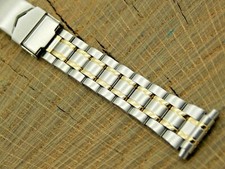 Hadley-Roma NOS Unused Watch Band 12mm-16mm Straight Lugs Deployment Two Tone