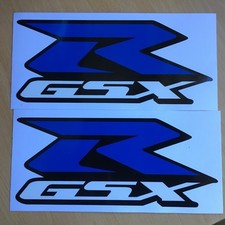 Suzuki GSXR Stickers Motorbike Motorcycle Vinyl Decals x2 205 x 87mm Blue