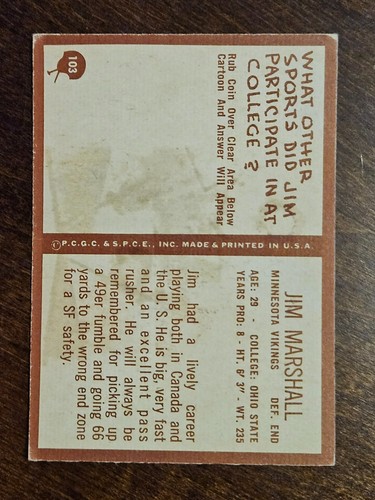 Tarjetas de fútbol americano de Filadelfia 1967 completan tu conjunto que elijas #97 - 198 - Imagen 15 de 205