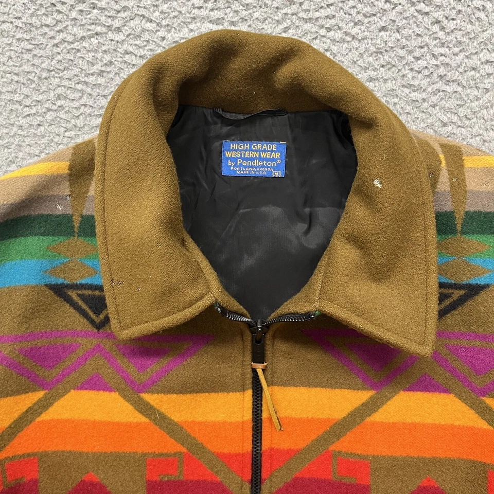 Vtg Pendleton High Grade Western Wear Jacket Mens M Wool Aztec Southwestern - Image 4 of 4