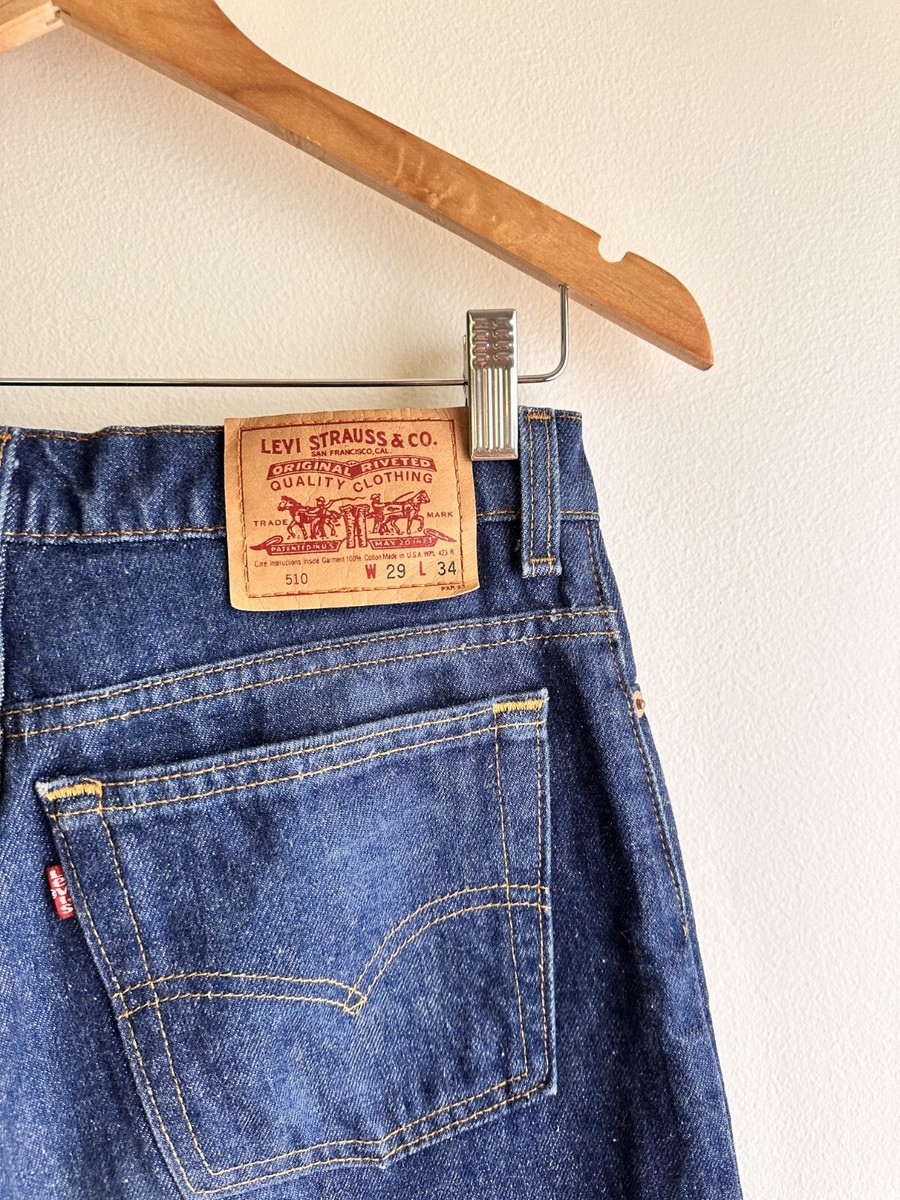 Vintage 80s Levi's levis jeans denim 510 zip fly dark rinse USA