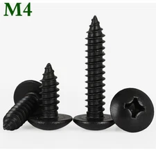 M4 Black 304 Stainless Steel Phillips Truss Head Sheet Metal Self Tapping Screws