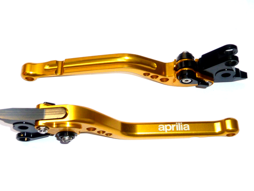 ABMPS CNC Adjustable Levers Set (Long) – Aprilia Falco / SL1000 (2000-2004) – Titanium With Red Adjusters