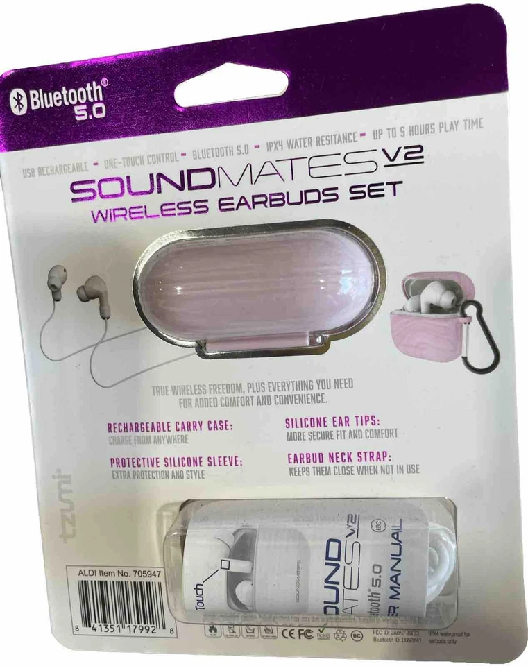 Juego de auriculares estéreo inalámbricos Sound Mates V2 - rosa Foto 2 de 2