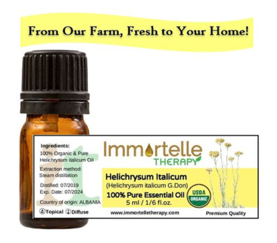 100% Organic Pure Helichrysum Italicum essential oils Immortelle Therapy 5 ml