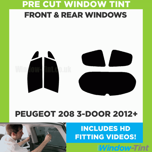 For Peugeot 208 3-door 2012+ Full Pre Cut Window Tint Kit Front & Rear Film - Picture 2 of 10