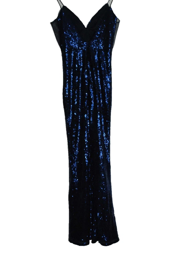 BARIANO - Beautiful Long Blue Formal Gown Dress Size 6 EXCELLENT CONDITION - image 3 of 4