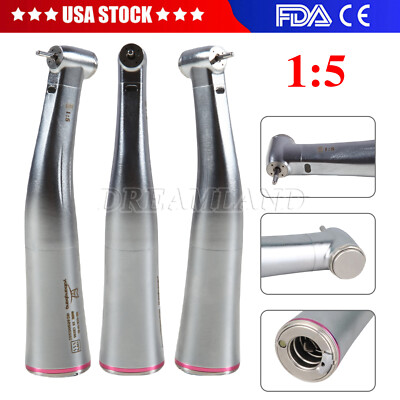 Dental Fiber Optic Electric 1:5 Increasing Contra Angle Handpiece USA
