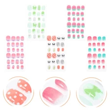 5 Boxes /120pcs Kids Fake Fingernails Girls Fake Nail Childrens Artificial Nails