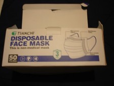 50 Disposable Face Masks Medical Surgical Dental 3-Ply Earloop Blue sealed