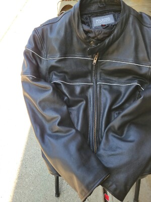 Wilsons Zip Out Lining Rugged Heavy Leather Motorcylcle Jacket