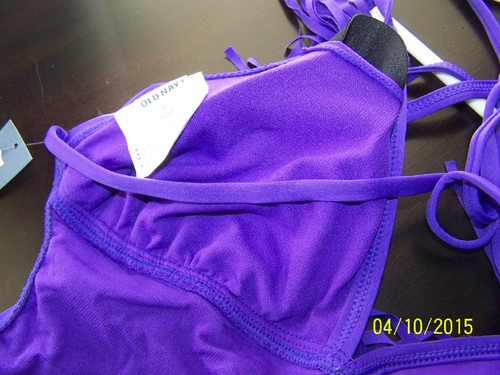 MSRP 32 94 Old Navy One Piece Swim Suit MONOKINI Purple Fringe 