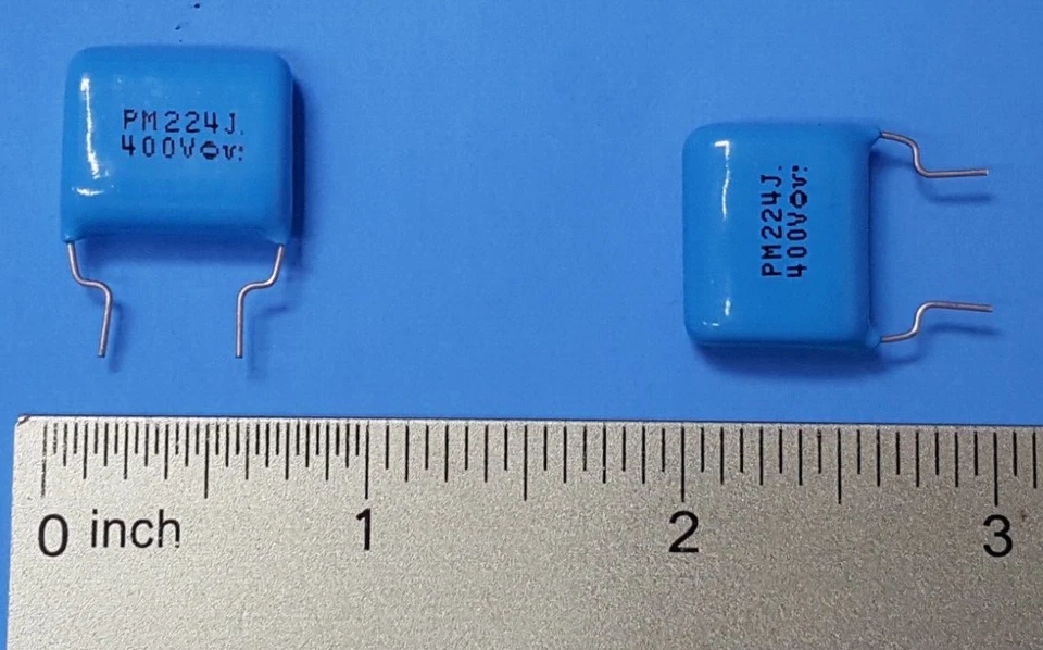 (100 PC) CONDENSADOR DE PELÍCULA, 7A2G224J, TAITSU, 220 nF, 0. 22 MF/UF, 400 VDC Foto 2 de 2
