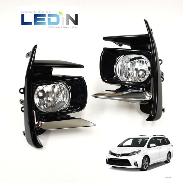 Fog Light Kit For 2018-2020 Toyota Sienna Switch Bulbs Bezel Wire Harness Black | eBay