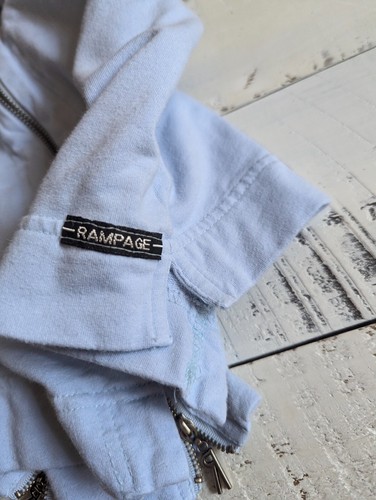 Giacca Rampage taglia S Vntg Y2K blu polvere crop zip accento - Foto 7 di 8