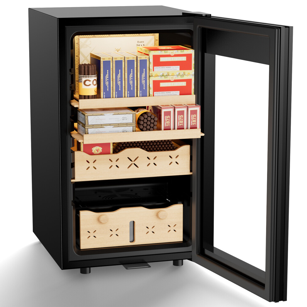 65L Electric Cigar Humidor,500 Counts Large Capacity w/Cooling & Heating Humidor