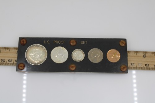 1959-P US Mint Silver Proof Set, 5 Coins, Black Acrylic Holder 90% Silver - Picture 9 of 10