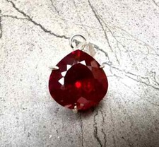 Certified 23 CT Natural Red Ruby Loose Gemstone 925 Solid Silver Pendant