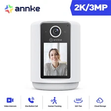 ANNKE 3MP Wireless Pan Security IP Camera WIFI Two Way Audio&Video 2.4'' Screen