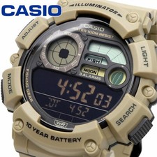 CASIO WS-1500H-5BV Watch Outdoor Fishing Timer Sand Beige Digital New no Box