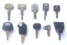 10pc Heavy Equipment Key Set Case CAT Hitachi JD Komatsu Kubota Takeuchi 