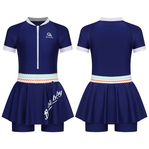 Girls Swimwear UPF 50+ Rash Guard Sport Swimsuit Jumpsuit Swimming Skirted Pool - Picture 9 of 22