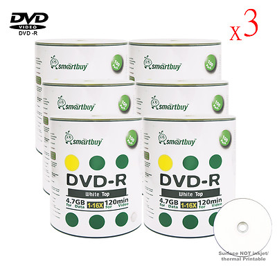 1800-Pack Smartbuy Blank DVD-R DVDR 16X 4.7GB White Top Storage Recordable Disc