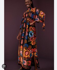 Farm Rio Black Tapestry Maxi Dress Nwt