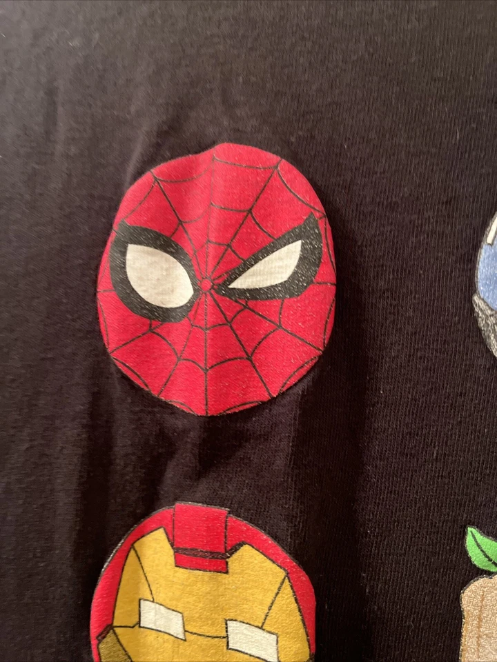 Marvel Superheros Characters Boys Graphic Short Sleeve T-shirt Size XL Black - Image 3 of 4
