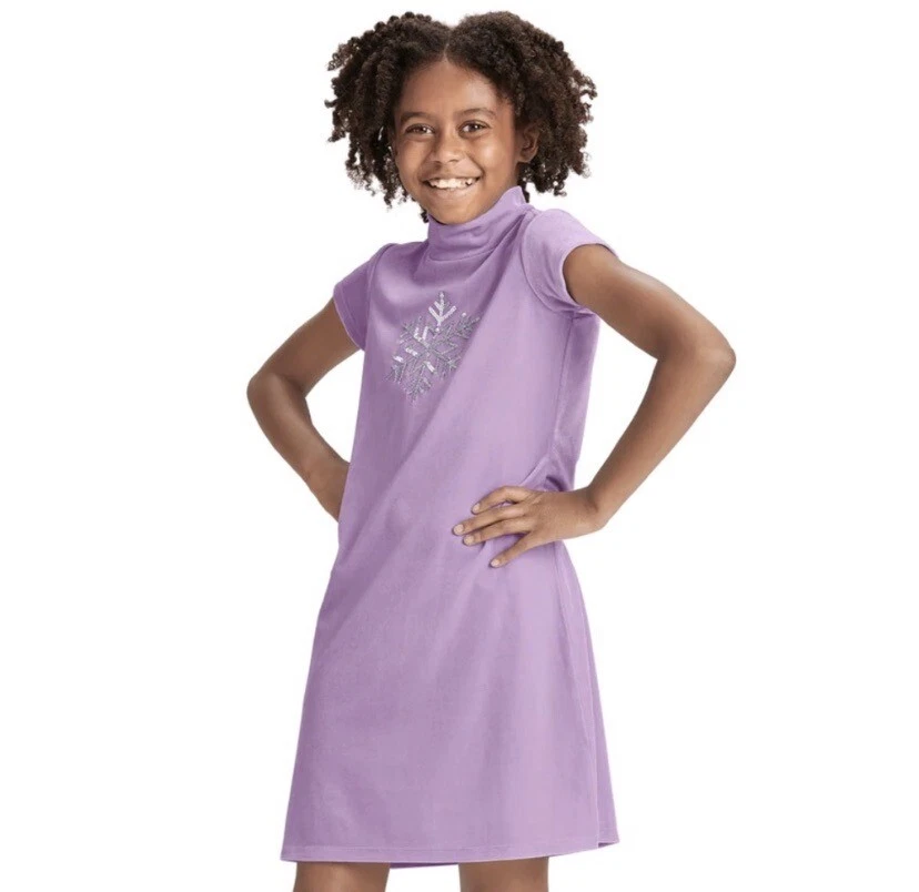 Vestido American Girl Soft as Snow roxo veludo gola simulada meninas tamanho 14-16 - Imagem 2 de 4