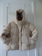 Simply Be Puffa Quilted Hooded Jacket Beige Uk 24 (generous)