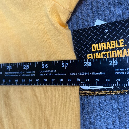 Caterpillar CAT Shirt Mens 2XL XXL Yellow Long Sleeve Crew Neck Casual Work New - Picture 7 of 14